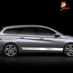 Car Side Skirt Sport Styling Vinyl Decal Vehicle Accessories Body Sticker Gloss Auto Side Car Sticker for PEUGEOT